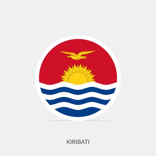 Icono de bandera redonda de Kiribati con sombra