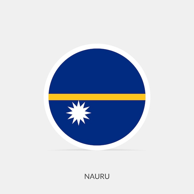 Icono de bandera redonda de Nauru con sombra