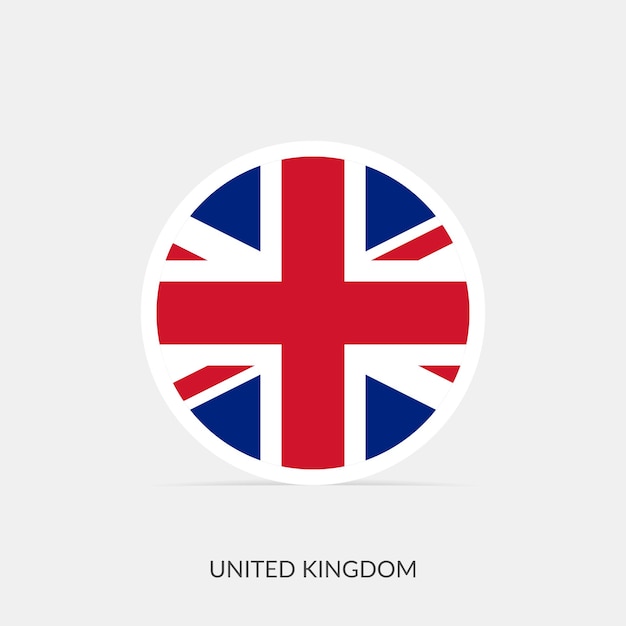 Icono de bandera redonda de Reino Unido con sombra