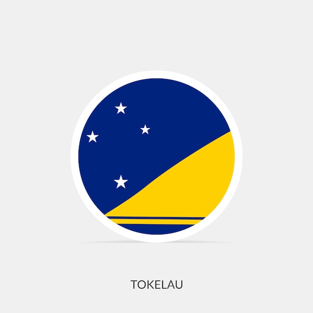 Icono de bandera redonda de Tokelau con sombra
