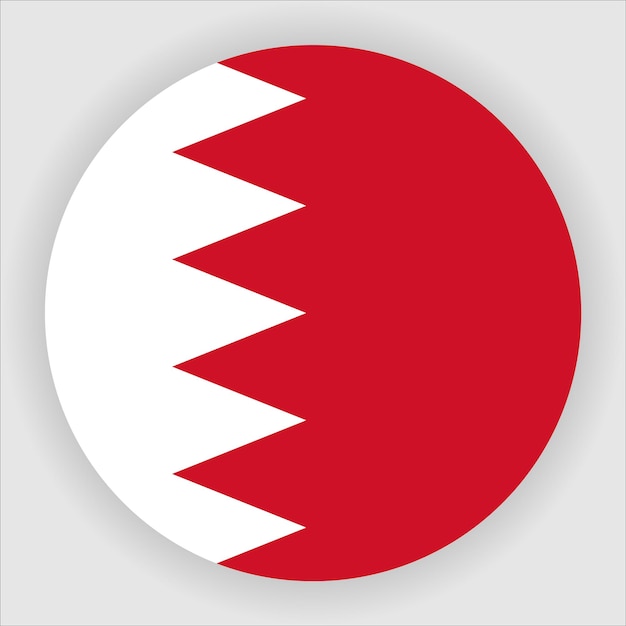 Icono de bandera redondeada plana de Bahrein