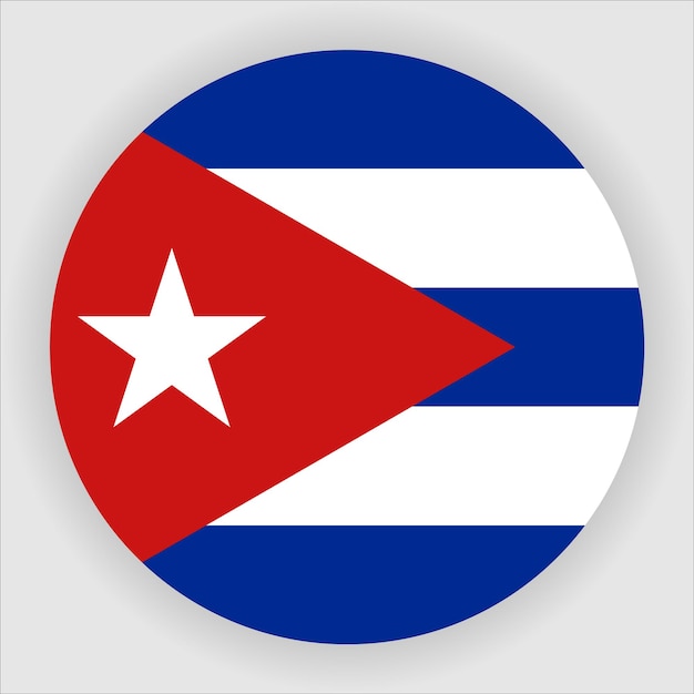 Icono de bandera redondeada plana de Cuba