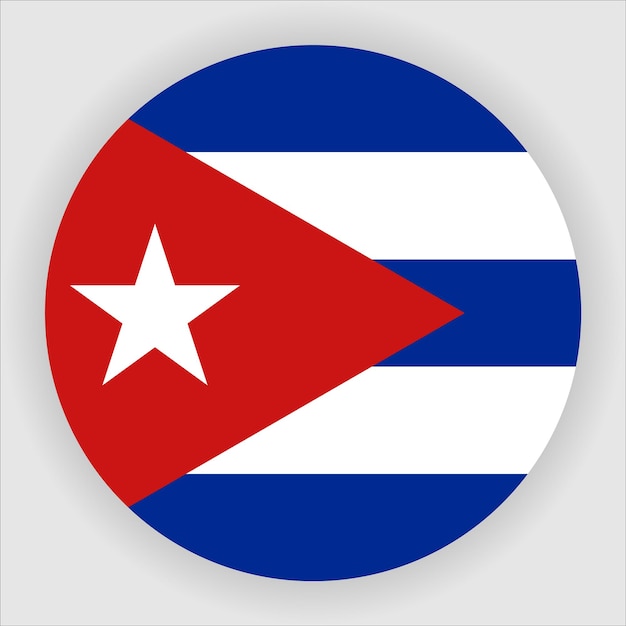 Icono de bandera redondeada plana de cuba