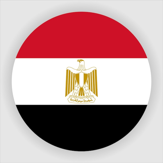 Vector icono de bandera redondeada plana de egipto