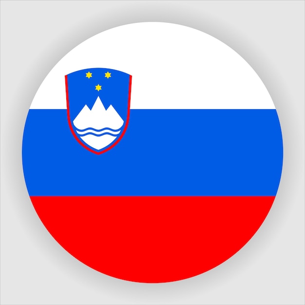 Icono de bandera redondeada plana de Eslovenia