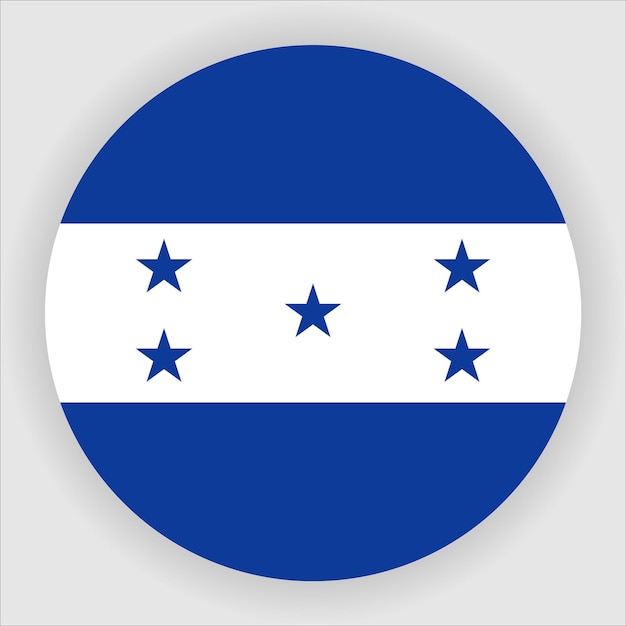 Vector icono de bandera redondeada plana de honduras