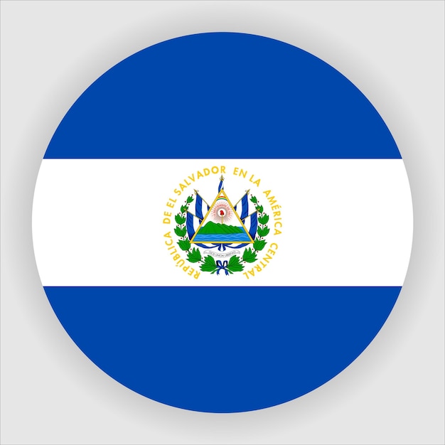 Vector icono de bandera redondeada plana de el salvador