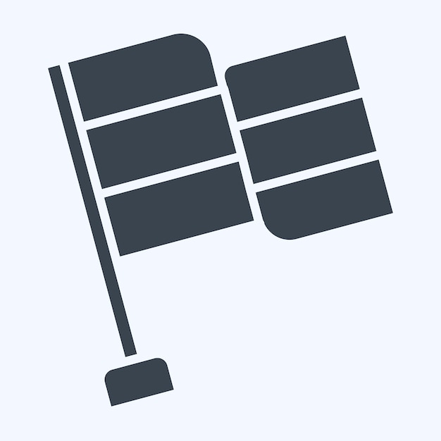 Icono de bandera relacionado con el símbolo de navegación estilo glifo ilustración de diseño simple