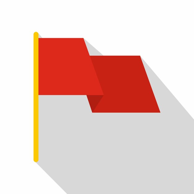 Icono de bandera roja. Ilustración plana del icono de vector de bandera roja para web aislado sobre fondo blanco
