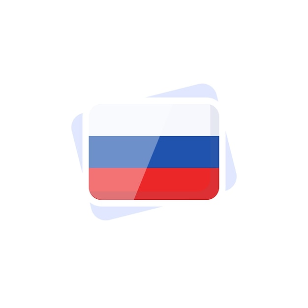 Vector icono de la bandera de rusia en diseño plano