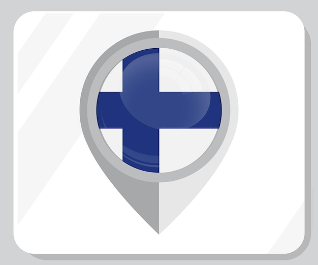 Vector icono de la bandera de la ubicación de finlandia