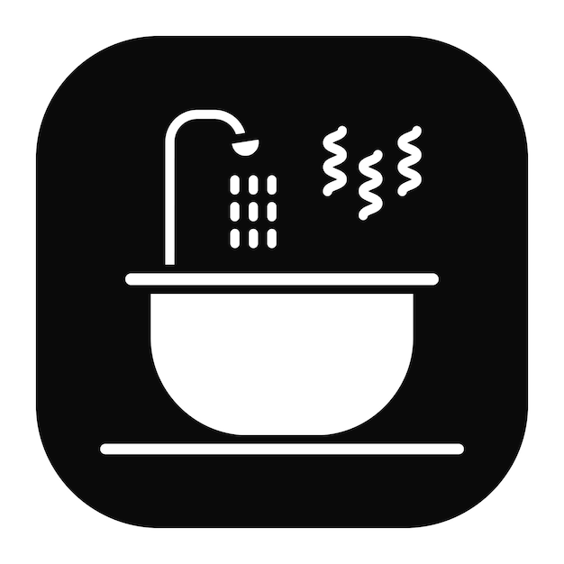 El icono de la bañera de agua caliente