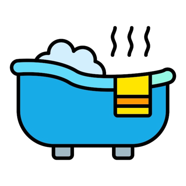 El icono de la bañera de agua caliente