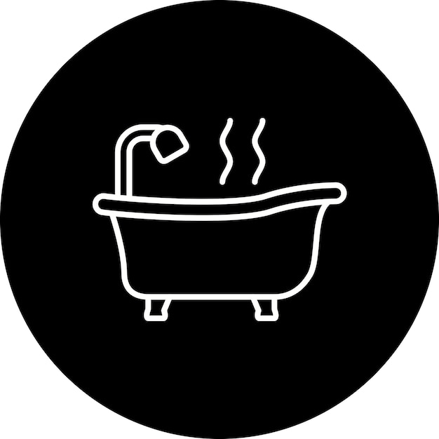 El icono de la bañera de agua caliente