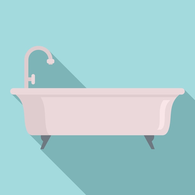 Icono de bañera Ilustración plana del icono de vector de bañera para diseño web