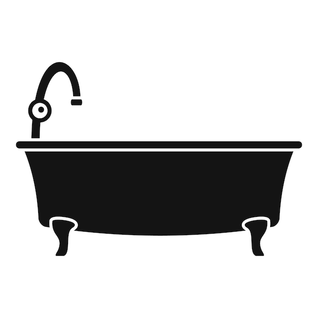 Icono de bañera Ilustración simple del ícono vectorial de bañera para diseño web aislado en fondo blanco