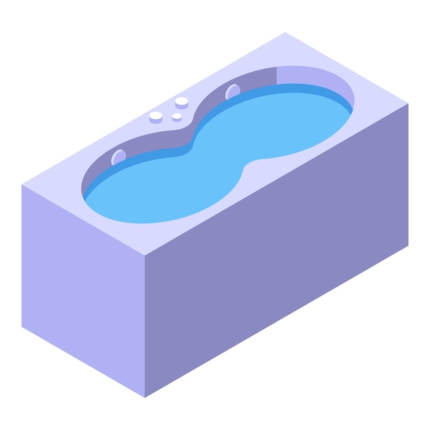 Icono de bañera vector isométrico Spa salud Piscina bañera
