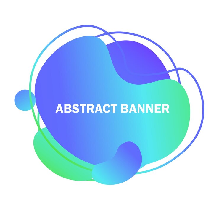 Vector icono de banner abstracto plano azul verde pop art degradado banner abstracto signo maqueta vector icono