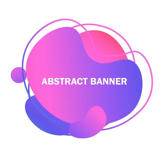 Icono de banner abstracto Signo púrpura plano maqueta pop art gradiente banner abstracto Icono de vector