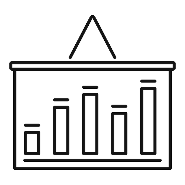 Icono de banner de dinero gráfico Icono de vector de banner de dinero gráfico de esquema para diseño web aislado sobre fondo blanco