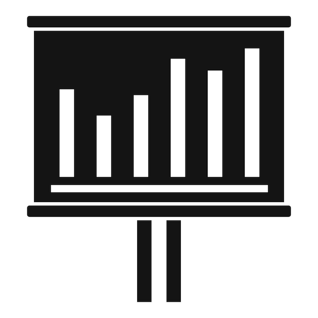 Icono de banner de oficina de gráfico gráfico Ilustración simple del icono de vector de banner de oficina de gráfico gráfico para diseño web aislado sobre fondo blanco