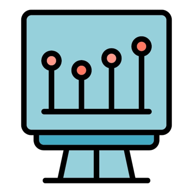 Icono de banner de tendencia empresarial vector de contorno Sitio seo Información web color plano