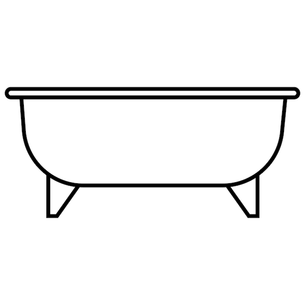 Icono de baño para el baño y los procedimientos de agua baño contornos simples