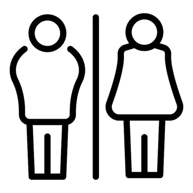 Icono de baño de género femenino vector de contorno Wc baño Sala pública