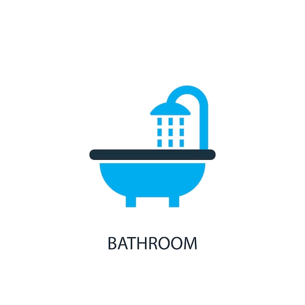 Icono de baño. Ilustración de elemento de logotipo. Diseño de símbolo de baño de colección de 2 colores. Concepto de baño simple. Se puede utilizar en la web y en dispositivos móviles.