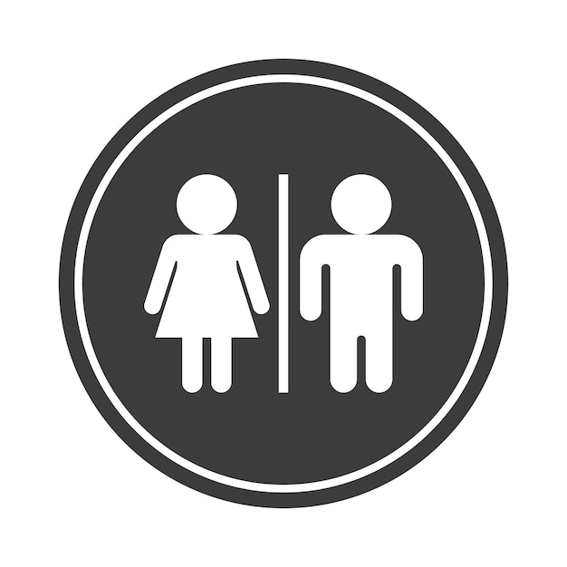 Vector icono de un baño público