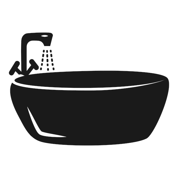 Icono de baño redondo Ilustración simple de icono de vector de baño redondo para diseño web aislado sobre fondo blanco