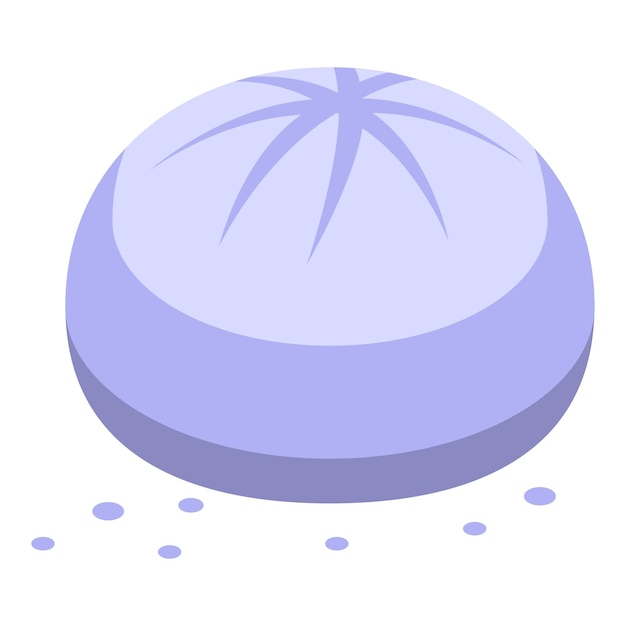 Icono de Baozi vector isométrico Comida de bola de masa Cocina al vapor