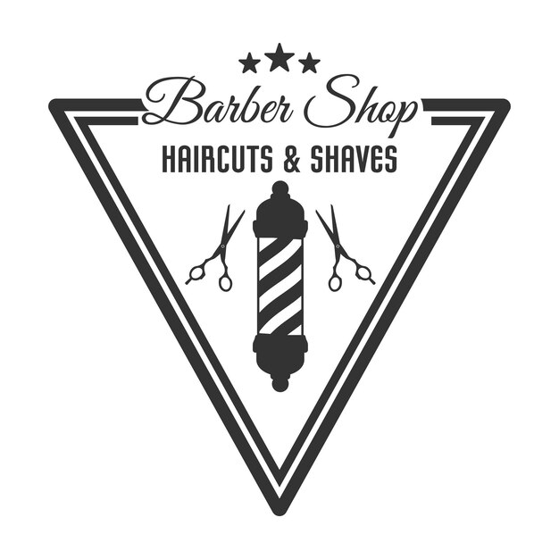 Icono de barbería. Barbería Vintage logo. Ilustración de vector