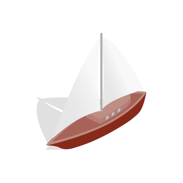 Ícono de barco en estilo 3D isométrico aislado sobre fondo blanco Símbolo de transporte marítimo