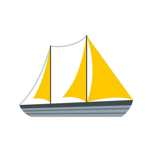 Icono de barco en estilo plano aislado sobre fondo blanco Símbolo de transporte marítimo