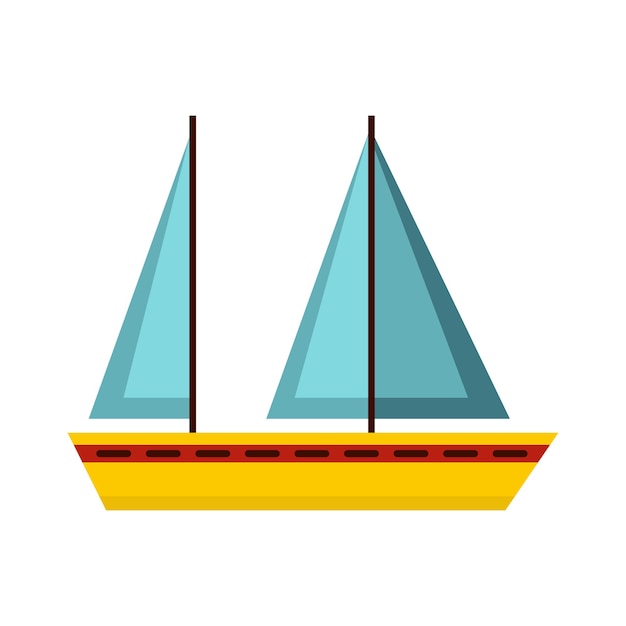 Icono de barco en estilo plano aislado sobre fondo blanco Símbolo de transporte marítimo