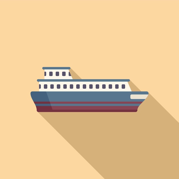 Icono de barco ferry vector plano Barco fluvial Agua de mar