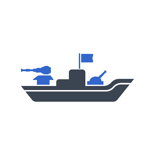 Vector el icono del barco de guerra