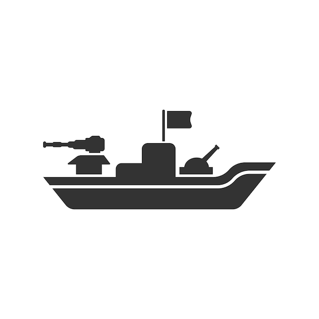 Vector el icono del barco de guerra