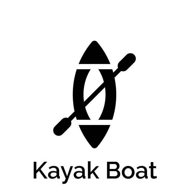 Vector el icono del barco de kayak