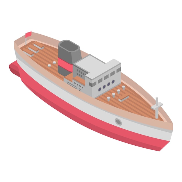 Icono de barco marino Isométrico del icono de vector de barco marino para diseño web aislado sobre fondo blanco