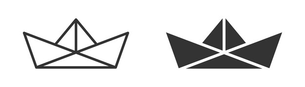Icono de barco de papel Ilustración vectorial