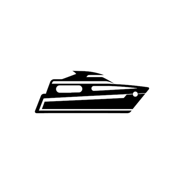 Icono de barco de velocidad en fondo blanco Ilustración vectorial simple