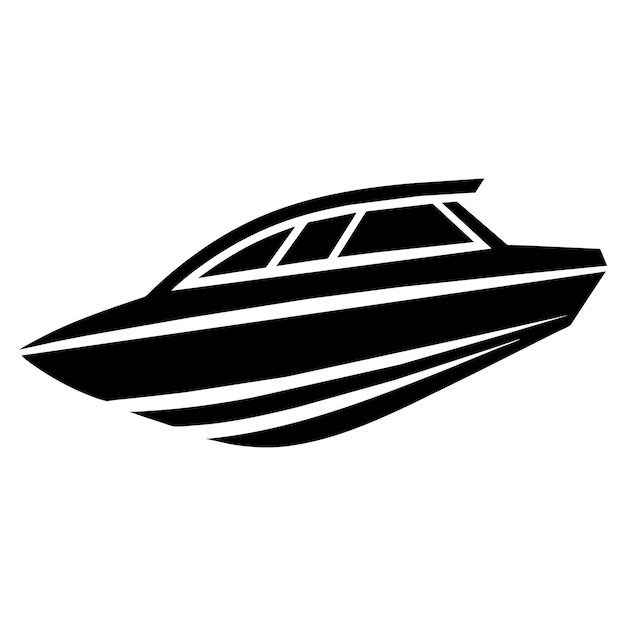 icono de barco de velocidad ilustración de arte vectorial fondo blanco sólido 16