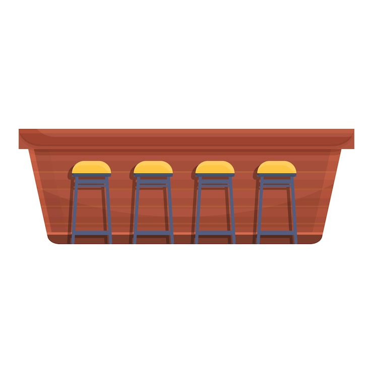 Vector icono de barra de bar interior caricatura de icono de vector de barra de barra interior para diseño web aislado sobre fondo blanco