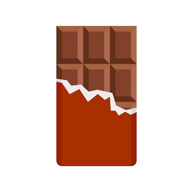 Icono de barra de chocolate Ilustración plana del icono de vector de barra de chocolate para diseño web