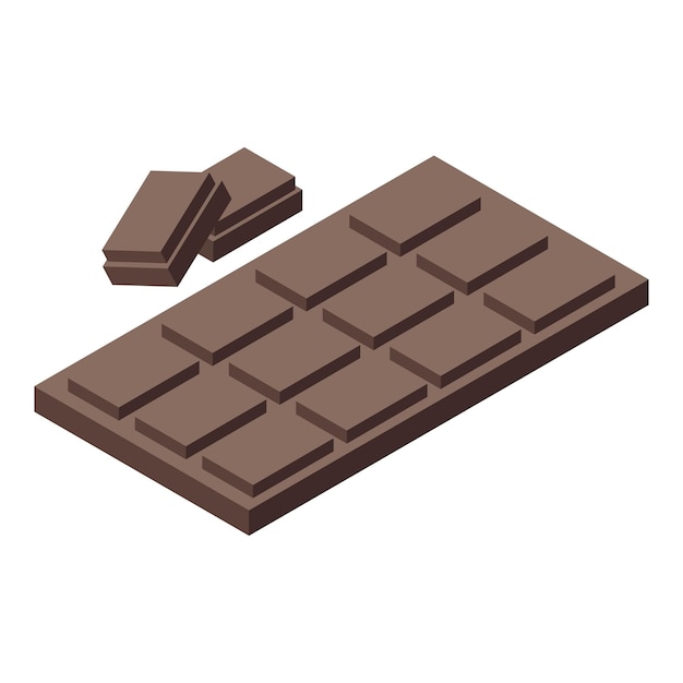 Icono de barra de chocolate Isométrico de icono de vector de barra de chocolate para diseño web aislado sobre fondo blanco