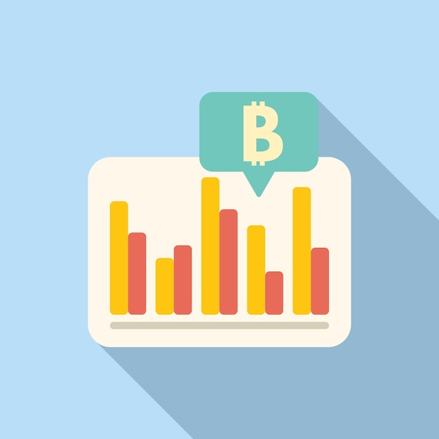 El icono de la barra de dinero de Bitcoin es un vector plano Diagrama de ganancia