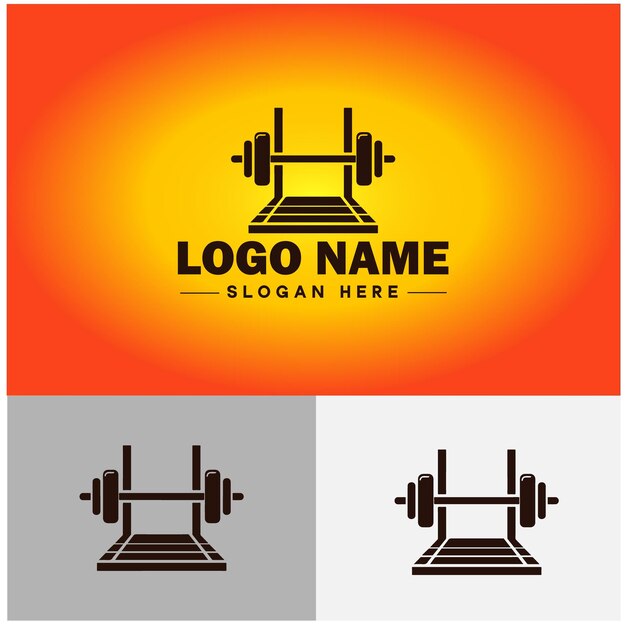 Vector icono de barra de fitness gimnasio de culturismo logotipo deportivo icono de silueta vectorial editable logotipo