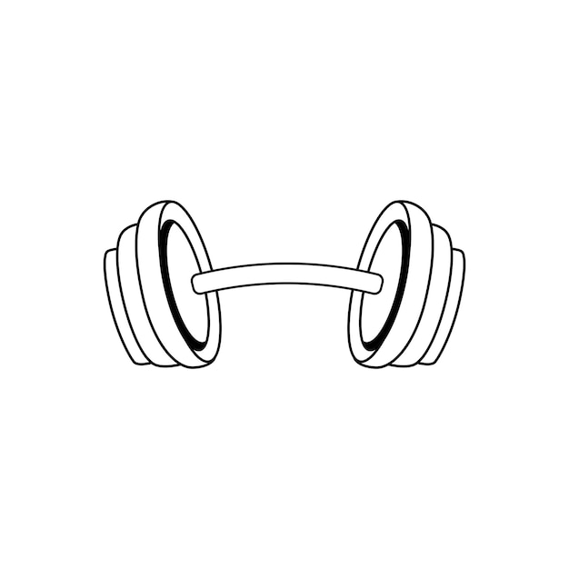 Icono de la barra de gimnasia Contorno de la barra vectorial Icono de fitness